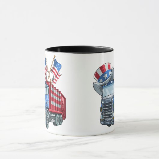 4 juli Vuilniswagen Funny Shirt Mannen Vrouwen Mok (Midden)