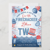 4 juli Vuurwerk 2e Verjaardagsfeest Kaart (Voorkant)