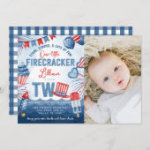 4 juli Vuurwerk 2e Verjaardagsfeest Kaart (Voorkant / Achterkant)