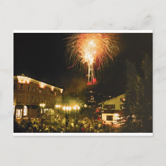 4 juli Vuurwerk Aspen CO Briefkaart (Voorkant)