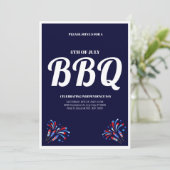 4 juli vuurwerk BBQ-feest Kaart (Staand voorkant)