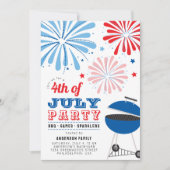 4 juli Vuurwerk BBQ Feest Kaart (Voorkant)