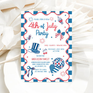 4 juli Vuurwerk BBQ Feestuitnodiging Kaart