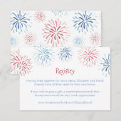 4 juli Vuurwerk Bruiloftsshower Cadeau Registratie Informatiekaartje (Voorkant / Achterkant)