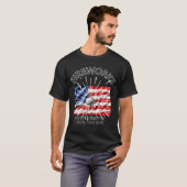 4 juli Vuurwerk en Honkbal Amerikaanse vlag T-shirt (Voorkant volledig)