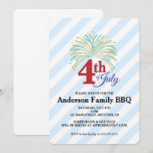 4 juli Vuurwerk | Familie BBQ Uitnodigen Kaart (Voorkant / Achterkant)