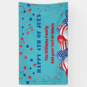 4 juli Vuurwerk Gepersonaliseerd Feest Spandoek (Verticaal)