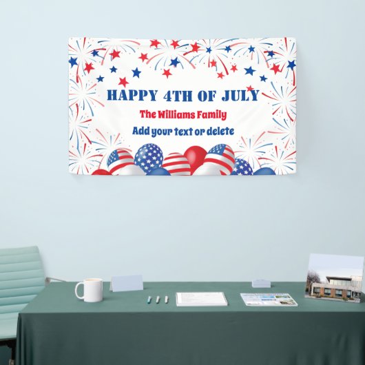 4 juli Vuurwerk Gepersonaliseerd Feest Spandoek (Beurs)