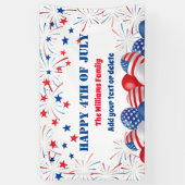 4 juli Vuurwerk Gepersonaliseerd Feest Spandoek (Verticaal)