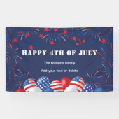 4 juli Vuurwerk Gepersonaliseerd Feest Spandoek (Horizontaal)