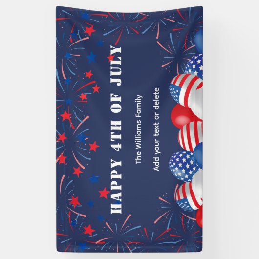 4 juli Vuurwerk Gepersonaliseerd Feest Spandoek (Verticaal)