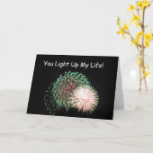 4 juli - Vuurwerk, je verlicht mijn leven! Kaart (Gele Bloem)
