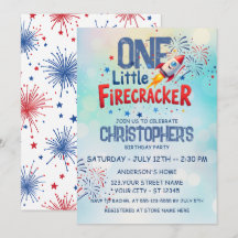 4 juli vuurwerk kinderen verjaardagskaart