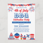 4 juli Vuurwerk Onafhankelijkheidsdag BBQ Briefkaart (Voorkant)