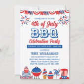 4 juli Vuurwerk Onafhankelijkheidsdag BBQ Kaart (Voorkant)