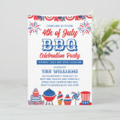 4 juli Vuurwerk Onafhankelijkheidsdag BBQ Kaart (Staand voorkant)