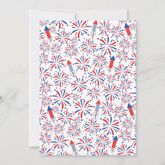 4 juli Vuurwerk Onafhankelijkheidsdag BBQ Kaart (Achterkant)