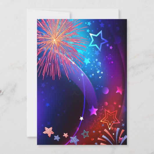 4 juli, Vuurwerk, Onafhankelijkheidsdag Kaart (Achterkant)