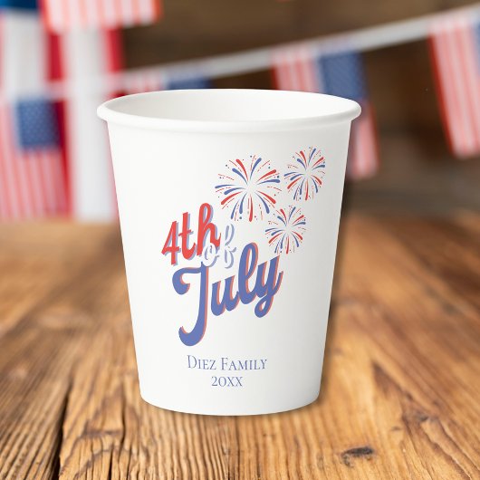 4 juli Vuurwerk Paper Cup Papieren Bekers