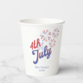 4 juli Vuurwerk Paper Cup Papieren Bekers (Achterkant)