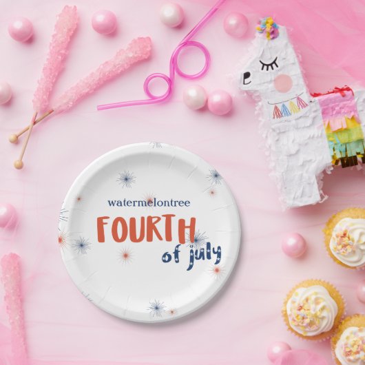 4 juli Vuurwerk Party Papier Borden Papieren Bordje (Feest)