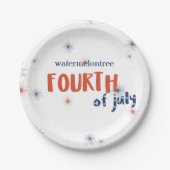 4 juli Vuurwerk Party Papier Borden Papieren Bordje (Voorkant)