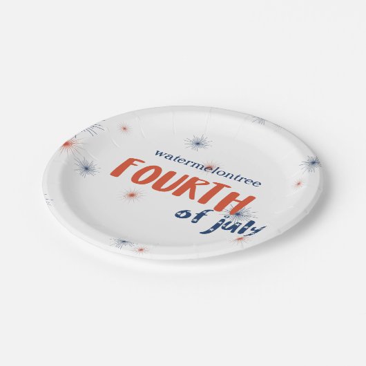 4 juli Vuurwerk Party Papier Borden Papieren Bordje (Gekanteld)