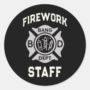 4 juli Vuurwerk Personeel Boom Squad Veiligheid Di Ronde Sticker