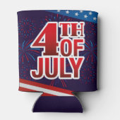 4 juli Vuurwerk Rood Wit Blauw Blikjeskoeler (Achterkant)