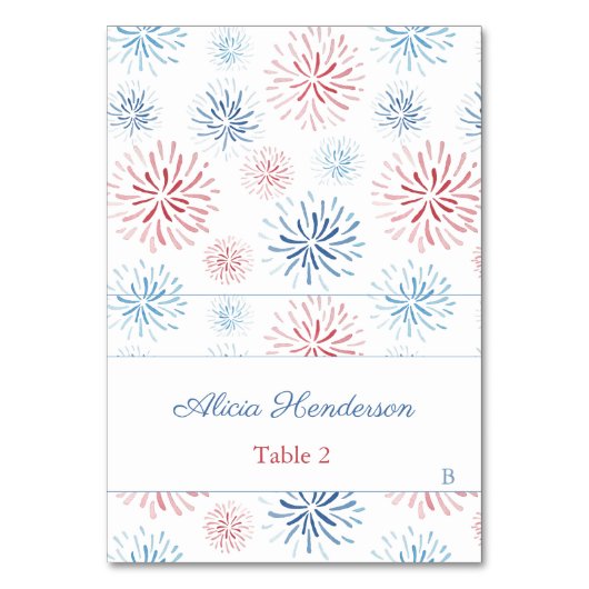 4 juli Vuurwerk Rood Wit Blauw Plaats Kaart (Voorkant)