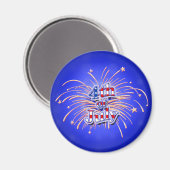 4 juli vuurwerk sterren magneet (Voorkant / Achterkant)