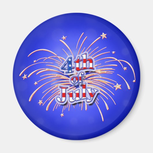 4 juli vuurwerk sterren magneet (Voorkant)