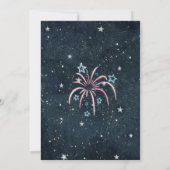 4 juli Vuurwerk, Sterren & Strepen BBQ Party Kaart (Achterkant)