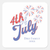 4 juli Vuurwerk Sticker (Voorkant)