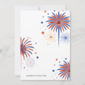 4 juli Vuurwerk T-Rex Amerika Vlag BBQ Party Kaart (Achterkant)