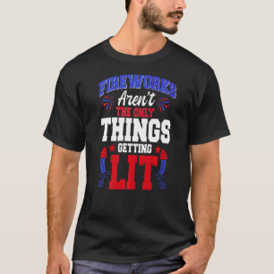 4 juli vuurwerk technicus Amerikaanse vlag Pyro T-shirt