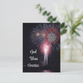 4 juli Vuurwerk Vakantie Briefkaart (Staand voorkant)