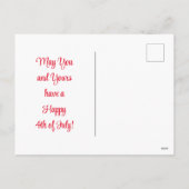 4 juli Vuurwerk Vakantie Briefkaart (Achterkant)