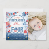 4 juli Vuurwerk Verjaardagsfeest Kaart (Voorkant)