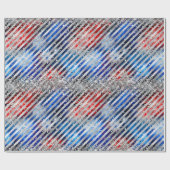 4 juli Vuurwerk Zilveren Glitter Onafhankelijkheid Cadeaupapier (Vlak)