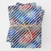 4 juli Vuurwerk Zilveren Glitter Onafhankelijkheid Inpakpapier Vel (In situ)