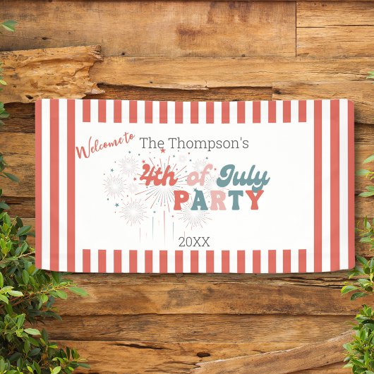 4 juli Vuurwerkbanner Spandoek