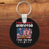 4 juli Vuurwerkdirecteur I Run Funny US Flag Am Sleutelhanger (Voorkant)