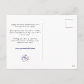 4 juli Waardering en Verwijzing Marketing Feestdagenkaart (Achterkant)