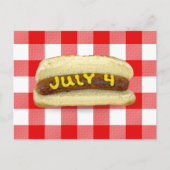 4 juli warme hond op buffelplaat briefkaart (Voorkant)