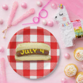 4 juli warme hond op buffelplaat papieren bordje (Feest)