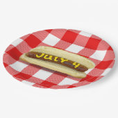 4 juli warme hond op buffelplaat papieren bordje (Gekanteld)