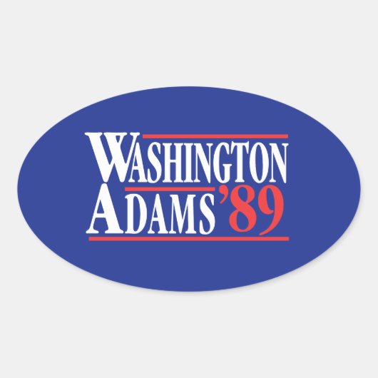 4 juli Washington Adams Campaign Bumpersticker Ovale Sticker (Voorkant)