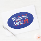 4 juli Washington Adams Campaign Bumpersticker Ovale Sticker (Envelop)