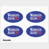 4 juli Washington Adams Campaign Bumpersticker Ovale Sticker (Vel)